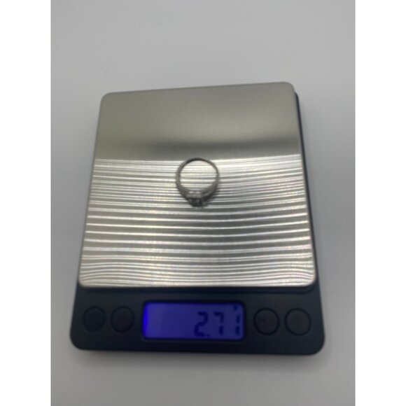 Colorless Tourmaline Ring Marked 925 Sterling Silver Sparkling Gemstone Sz 6.75 - Picture 6 of 6